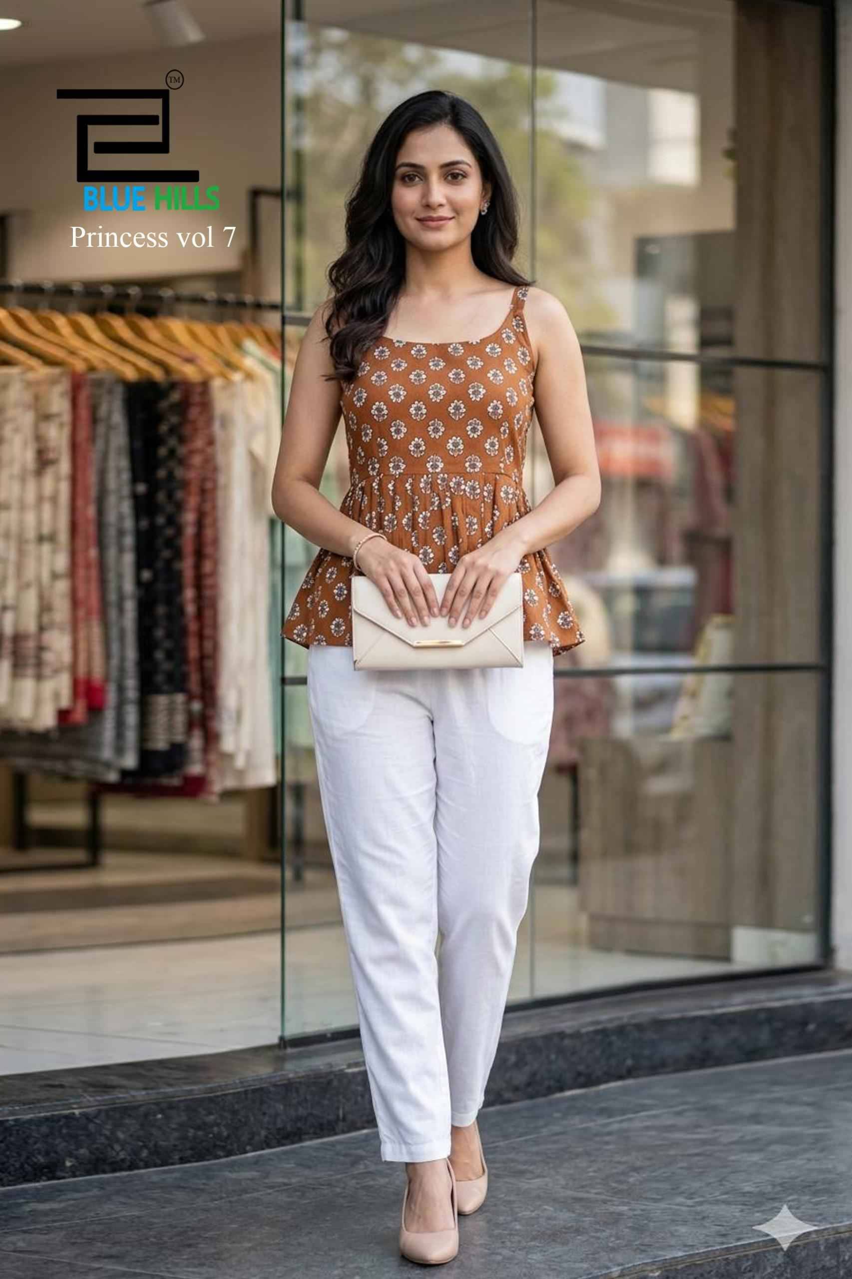 PRINCESS vol 7 By Blue Hills 01 to 06 Series Designer Stylish Fancy Colorful Beautiful Party Wear & Ethnic Wear Collection Pure Cotton Tops At Wholesale Price